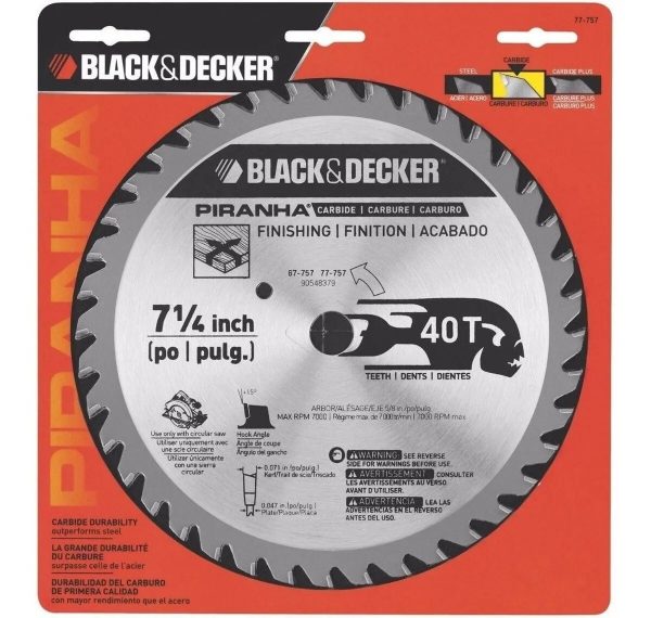 DISCO SIERRA 7 1/4X40 5/8" PIRANHA B&D