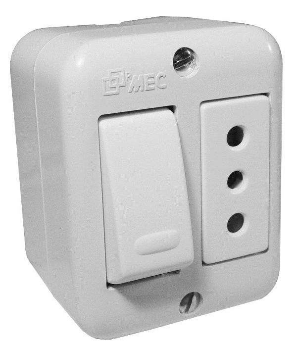 INTERRUPTOR + ENCHUFE SOBREPUESTO 10AMP