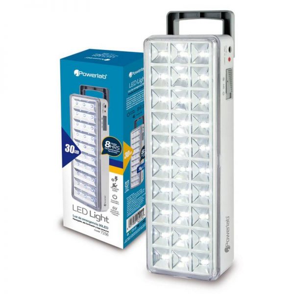 LAMPARA EMERGENCIA RECARGABLE 30LED POWERLAB