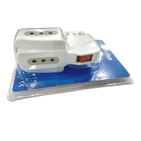 ADAPTADOR ELECTRICO TRIPLE 10AM C/SWITCH MACROTEL - Imagen 3