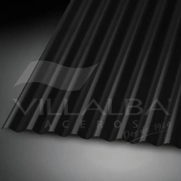 ZINC ACANALADO NEGRO 2,5MT