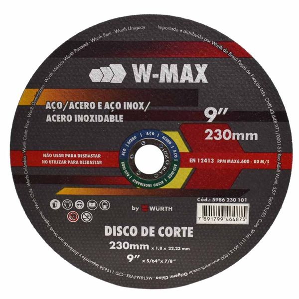 DISCO DE CORTE 9X1,8MM WURTH